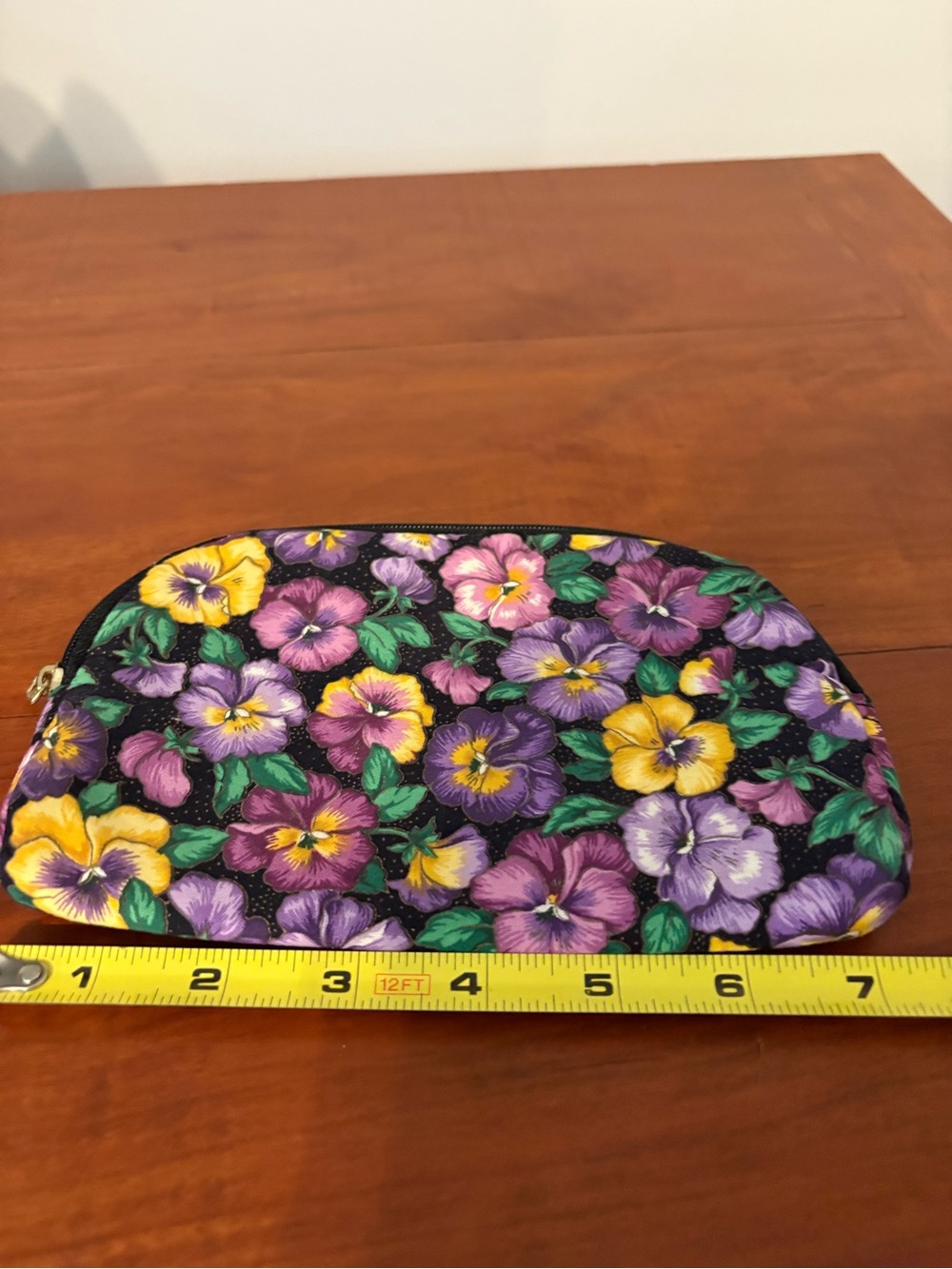 Vintage Pansy Floral Travel Garment Bag & Makeup Case Ted Lapidus Paris - Picture 8 of 12